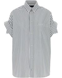 Balenciaga - Embroidered Poplin Oversize Shirt - Lyst