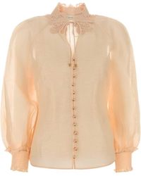 Zimmermann - Rebellion Linen-Silk Blouse - Lyst