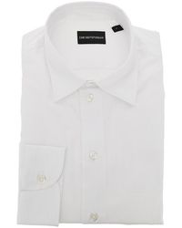 Emporio Armani - Micro-Textured Cotton Shirt - Lyst