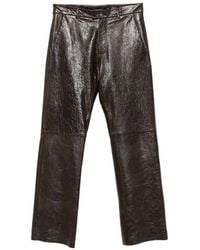 Emporio Armani - Leather Trousers - Lyst