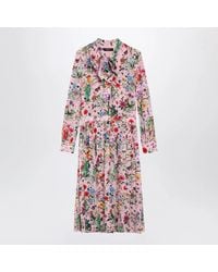 Gucci - Flora Print Silk Shirt Dress - Lyst
