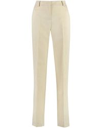 PT01 - Ambra Cotton-Linen Trousers - Lyst