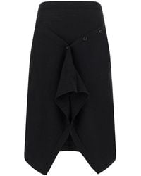 Lemaire - Button Asymmetrical Skirt - Lyst