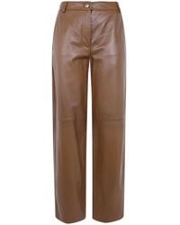 Max Mara - "Mst Legno" Nappa Leather Trousers - Lyst