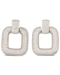 Self-Portrait - Square Crystal Earrings - Lyst