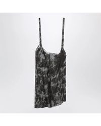 Prada - Chantilly Lace Midi Skirt With Straps - Lyst