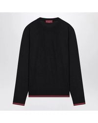 Gucci - Dark Jumper With Web Decoration - Lyst