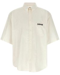 Balenciaga - Oversized Shirt With Short Sleeves - Lyst