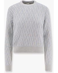 Fendi - Ff Wool And Cashmere Crop Sweater - Lyst