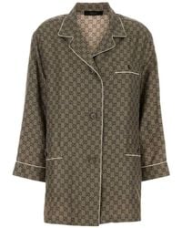 Gucci - Gg Silk Shirt - Lyst