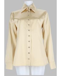 KHAITE - Crepe V-Neck Blouse - Lyst