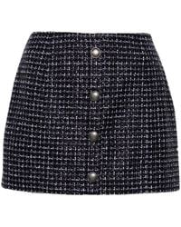 Alessandra Rich - Sequin Checked Tweed Mini Skirt - Lyst