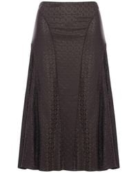 Fendi - Ff Jacquard Silk Skirt - Lyst