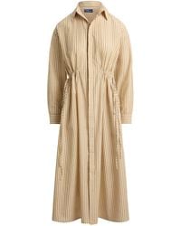 Polo Ralph Lauren - Striped Drawcord Shirtdress - Lyst