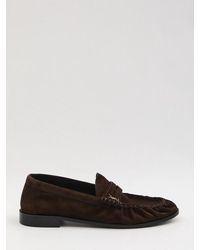 Saint Laurent - Testa Di Moro Suede Leather Le Loafer Loafers - Lyst