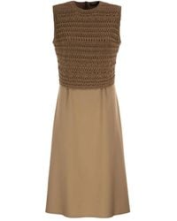 Fabiana Filippi - Midi Dress With Crochet Bodice And Fluid Skirt - Lyst