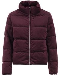 Ralph Lauren - Quilted Velvet-Effect Puffer Jacket With High Collar - Lyst
