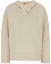 Max Mara - Max Mara S Ivory Cotton Blend Buona Sweatshirt - Lyst