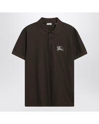 Burberry - Dark Cotton Polo Shirt With Ekd - Lyst