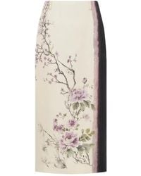Dior - Floral Midi Skirt - Lyst