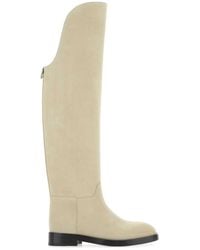 DURAZZI MILANO - Sand Suede Equestrian Boots - Lyst