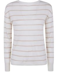 Max Mara - "Mxptabella" Stripes Silk Cashmere Sweater - Lyst