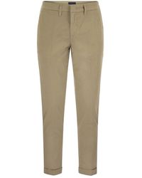 Fay - Stretch Gabardine Slim Trousers - Lyst