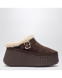 Chloé - Nama Suede Wedge Mules - Lyst
