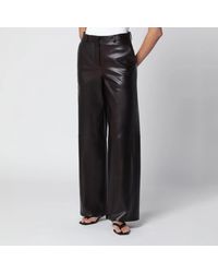 Nour Hammour - Coda Wide-Leg Leather Trousers - Lyst