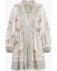 Zimmermann - Tapestry Floral Roselight Plunge Mini Dress - Lyst