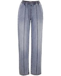 Fabiana Filippi - Lightweight Denim Trousers With Elasticated Waist And Monile Detail - Lyst
