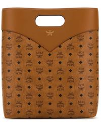 MCM - Vestos Print Leather Tote Bag - Lyst