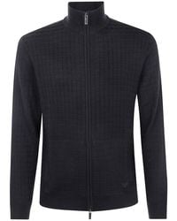 Emporio Armani - Full Zip Turtle Neck Sweater - Lyst