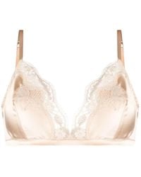 Dolce & Gabbana - Dolce & Gabbana Soft-Cup Satin Bra With Lace Detailing - Lyst