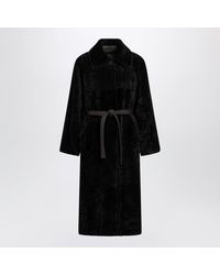Blancha - Chocolate Belted Fur Coat - Lyst