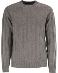Peserico - Wool And Cashmere Ribbed Jumper - Lyst