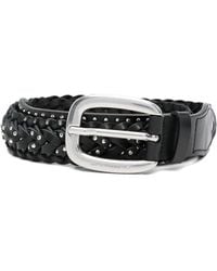 Golden Goose - "Braided Houston" Washed Leather With Micro Studs Belt - Lyst