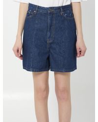 Marine Serre - High-Waisted Denim Shorts - Lyst