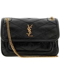 Saint Laurent - Black Leather Mini Niki Shoulder Bag - Lyst