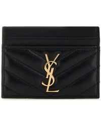 Saint Laurent - Nappa Leather Cassandre Card Holder - Lyst