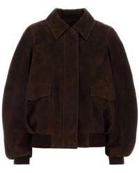 Loewe - Chocolate Suede Jacket - Lyst