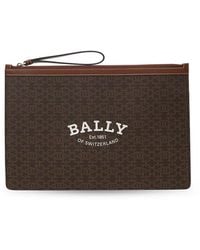 Bally - Large Clutch Handbag With Iconic Logo - Lyst