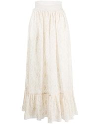 Gucci - Embroidered Long Skirt - Lyst