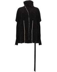 Rick Owens - Asymmetric Zip High-Neck Oversized Jacket - Lyst