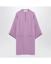 Valentino - Lilac Silk Mini Dress - Lyst