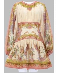 Zimmermann - Mini Dress Indra Cotton Silk Metallised Fibre - Lyst