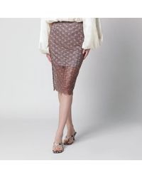 ROTATE BIRGER CHRISTENSEN - Sequin Midi Skirt With Scalloped Hem - Lyst