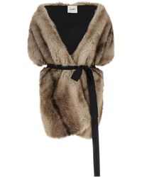 Nude - Eco-Fur Stole - Lyst