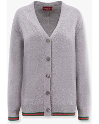 Gucci - Wool And Cashmere Cardigan With Web Detail - Lyst