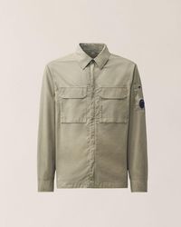C.P. Company - C.P.Company Organic Gabardine Zipped Lens Overshirt - Lyst